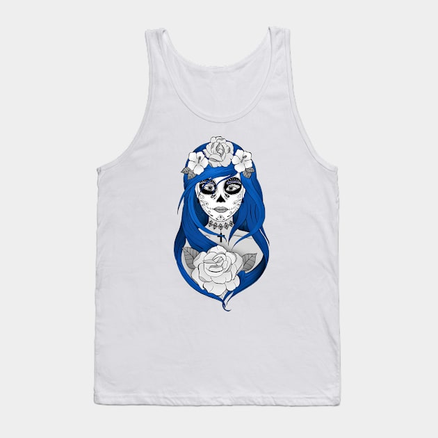 Art et Be - Santa Muerte Blue Tank Top by Art_et_Be